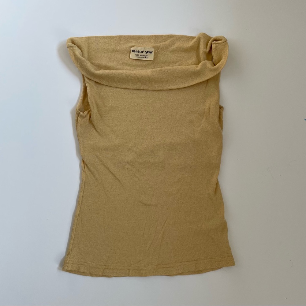 Michael Stars golden shimmery off shoulder tank